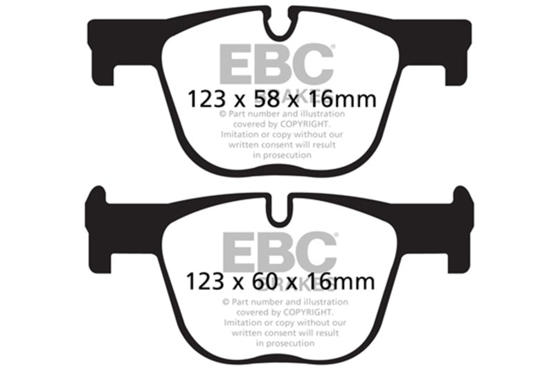 EBC Yellowstuff Brake Pad Sets - EBC 12+ BMW 335 3.0 Turbo (F30) Yellowstuff Rear Brake Pads
