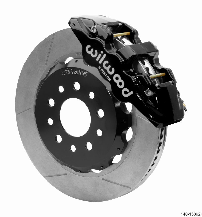 WIL Aero Brake Kit - Wilwood 18-25 Jeep JL AERO6 Front Hat Kit 14.00 Black w/Lines