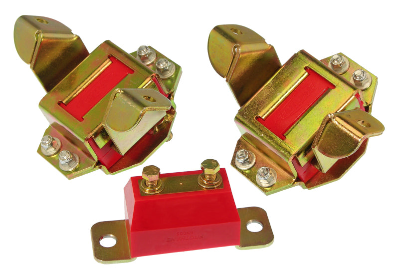 PRO Engine/Trans Kit - Red - Prothane Ford Motor & Trans Mount Kit - Red