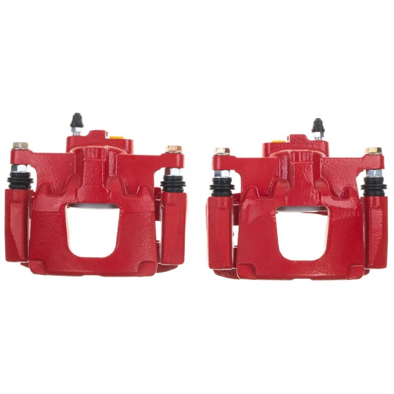 PSB Red Calipers - Power Stop 07-18 Jeep Wrangler JK Rear Red Caliper Pair w/Bracket