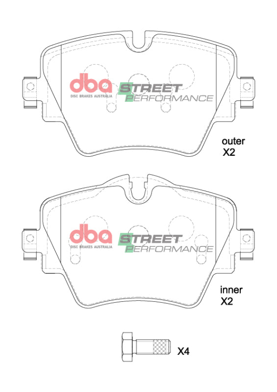 DBA SP Performance Brake Pads - DBA 20-23 Toyota Supra (w/Single Piston Front Caliper) SP Performance Front Brake Pads