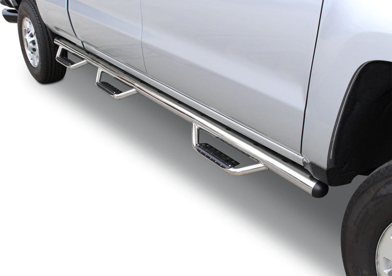 GOR Dom D3 1-Piece - SS - Go Rhino 09-14 Ford F-150 Dominator D3-1 Piece SideSteps - W2W - SS