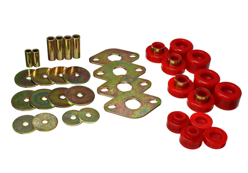 ES Body Mounts - Red - Energy Suspension 01-04 Toyota Tacoma Prerunner Body Mount Bushing Set - Red