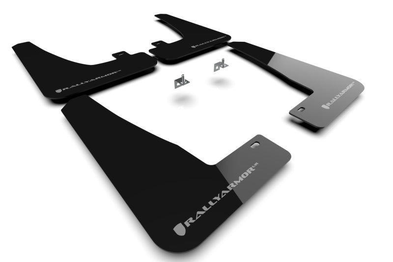 RAL UR Blk Flap/Dark Grey Logo - Rally Armor 22-26 Tesla Model X Black UR Mud Flap w/Dark Grey Logo