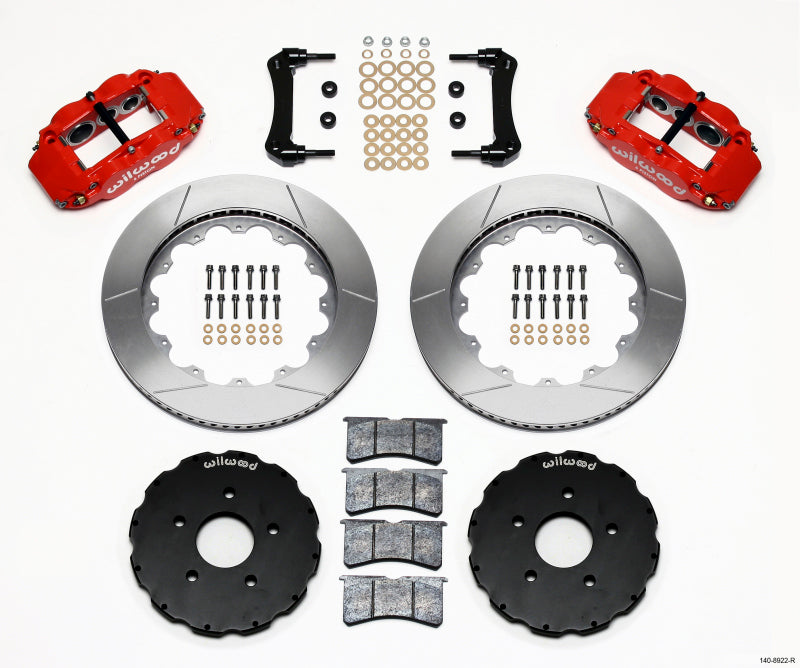WIL Superlite Brake Kit - Wilwood Narrow Superlite 6R Front Hat Kit 14.00in Red 2005-up Corvette C6