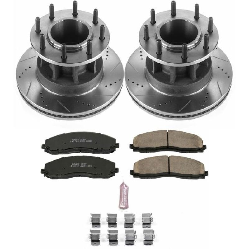 PSB Evolution Drill/Slot Rotor - Power Stop 17-22 Ford F-350 Super Duty Front Z23 Evolution Brake Kit