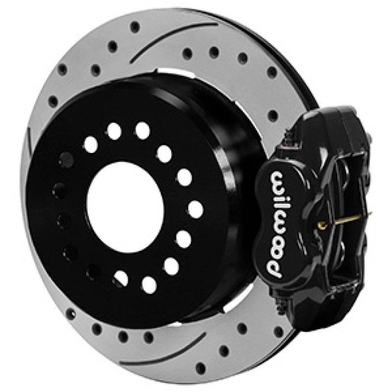 WIL Dynalite Brake Kit - Wilwood Chevrolet 7-5/8in Rear Axle Dynalite Disc Brake Kit 12.19in Drill/Slot Rotor Blk Caliper