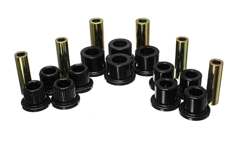 ES Spring/Shackle Bush - Black - Energy Suspension 99-04 Ford F-350 2wd/F-250 SD 4wd/F-350 4wd Black Rear Leaf Spring Bushing Set