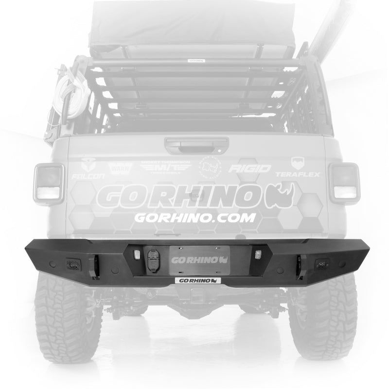 GOR Trailine Bumper - Go Rhino 20-22 Jeep Gladiator JT Trailine Rear Full Width Bumper - Tex. Blk