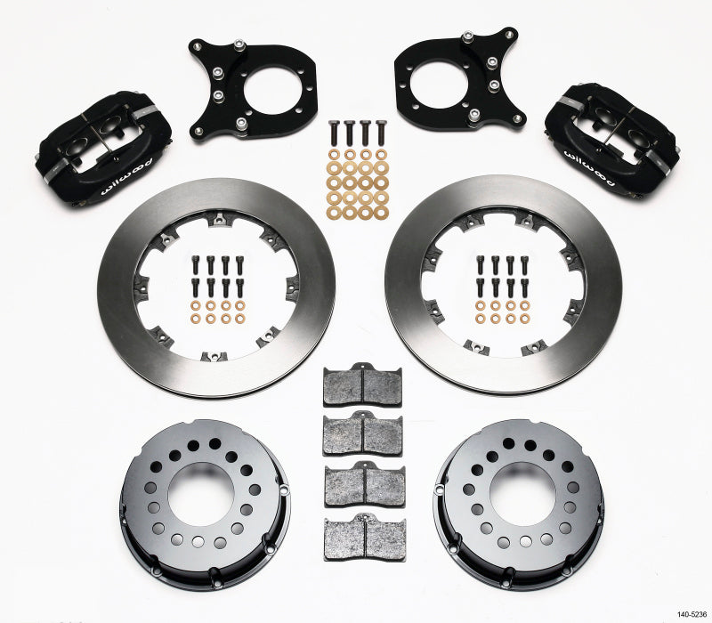 WIL Dynalite Brake Kit - Wilwood Forged Dynalite P/S Rear Kit Chev 12 Bolt w/Clip Eliminator