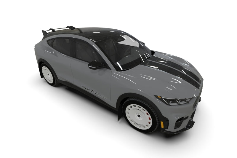RAL UR Blk Flap/Met. Blk Logo - Rally Armor 2021-26 Ford Mach-E Rally Edition Black UR Mud Flap Metallic Black Logo