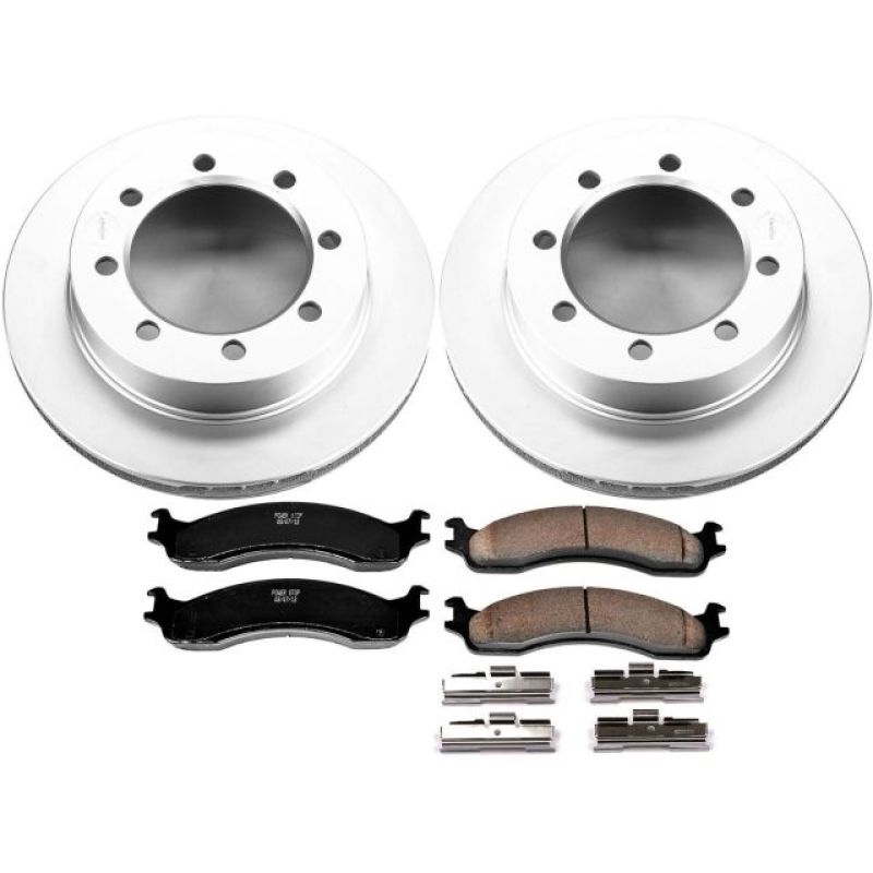 PSB Z17 Evolution Coated Kit - Power Stop 95-99 Ford F-250 Front Z17 Evolution Geomet Coated Brake Kit