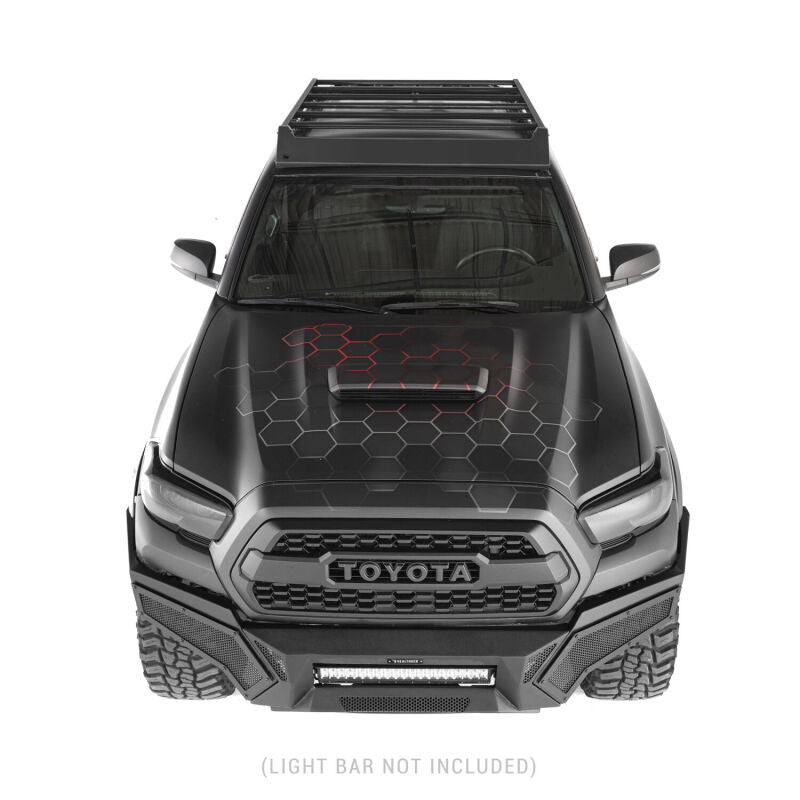 GOR Element Bumper - Go Rhino 16-21 Tacoma Element Front Bumper w/ Power Actuated Hide-away Light Bar Mount Tex Black
