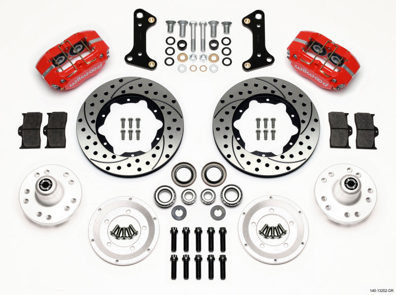 WIL Dynapro Brake Kit - Wilwood Dynapro Dust-Boot Front Kit 11.00in Drilled Red 67-69 Camaro 64-72 Nova Chevelle