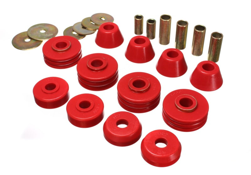 ES Body Mounts - Red - Energy Suspension GM Cab Mount Set - Red