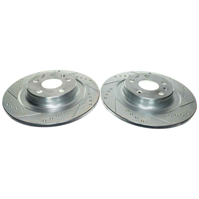 PSB Evolution Drill/Slot Rotor - Power Stop 18-21 Volvo XC60 Rear Drilled & Slotted Rotor (Pair)