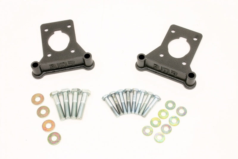 BMR Brake Caliper Brackets - BMR 93-02 F-Body Front C5 Brake Conversion Caliper Bracket - Black Hammertone