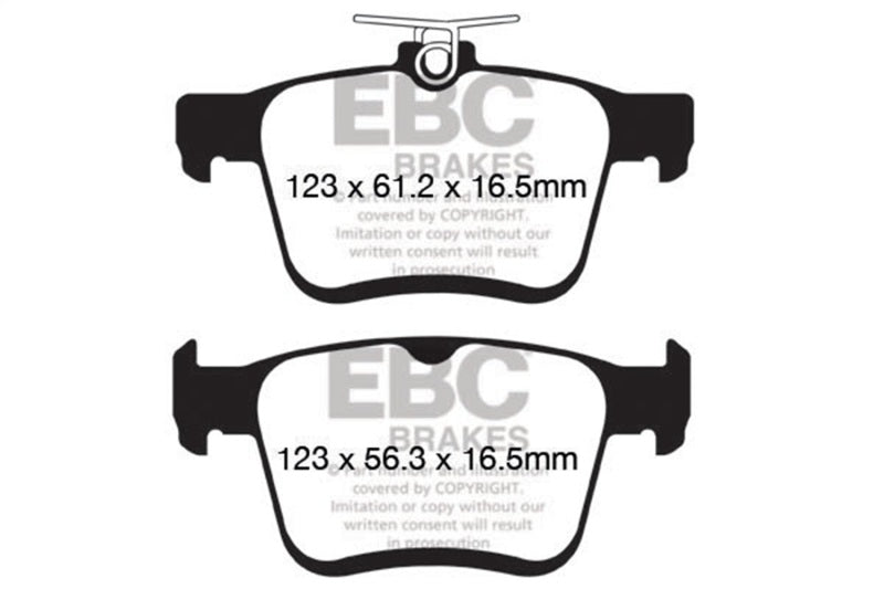 EBC Ultimax2 Brake Pad Sets - EBC 2014+ Audi A3 1.8 Turbo (w/Electronic Parking Brake) Ultimax2 Rear Brake Pads