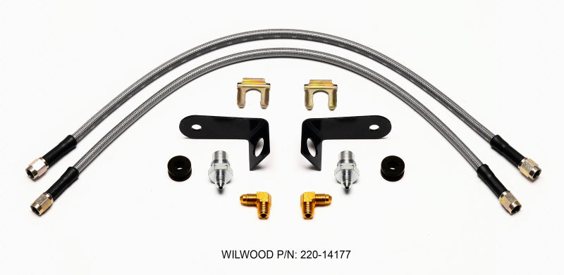WIL Flexline Brake Hose - Wilwood Flexline Kit 20 inch -3 M10-1.0 BF 1/8 NPT 90 Degree