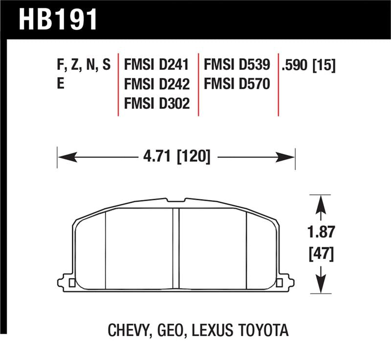 HAWK HP+ Brake Pad Sets - Hawk 87 Toyota Corolla FX16 HP+ Street Front Brake Pads