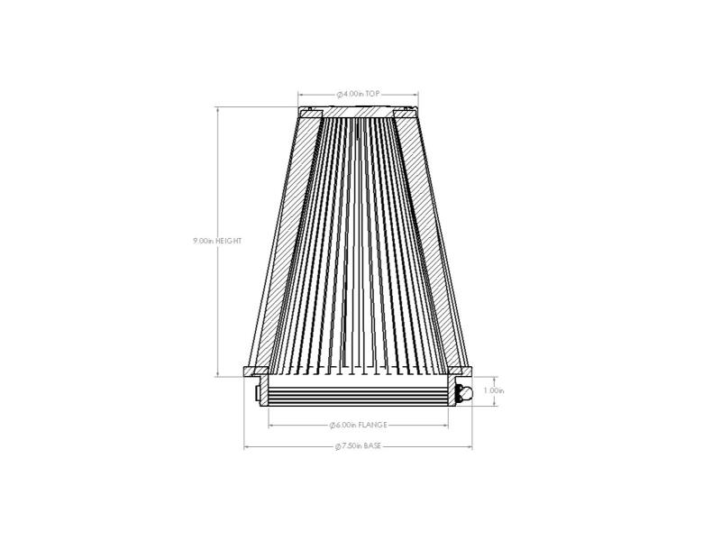 AFE Universal D2 Dura Dry Air Filter - aFe Magnum FORCE Intake Replacement Air Filter w/ D2 Dry Media 6in F x7-1/2in B x4in T x9in H