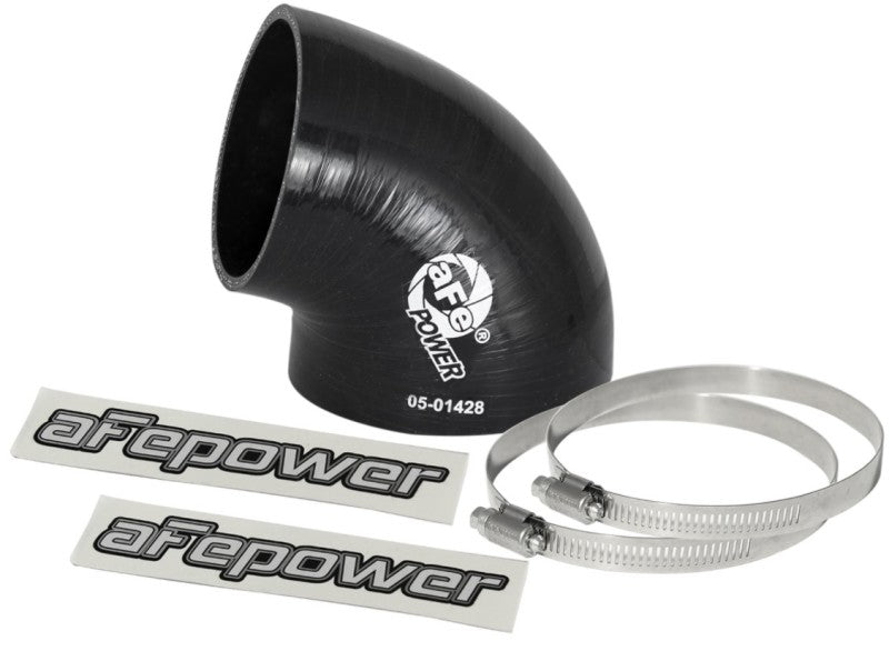 AFE Elbow Reducing Couplers - aFe Magnum FORCE CAI Univ. Silicone (3.5in to 3in ID / 75 Deg.) Elbow Reducing Coupler - Black