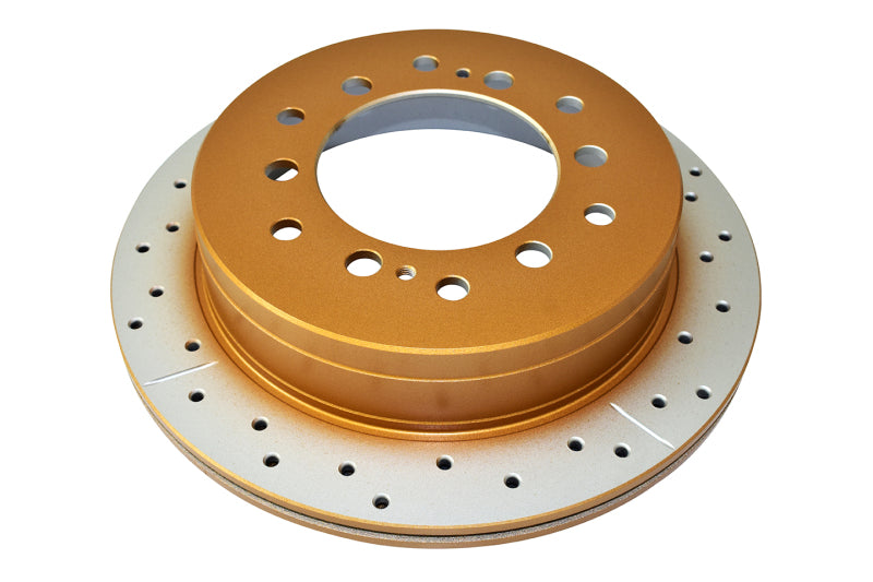 DBA Street Slot&Drill Rotors - DBA 10-23 Lexus GX460 Rear Street Series Drilled & Slotted Rotor w/Gold Hat