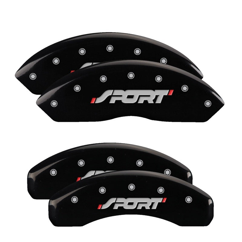 MGP Caliper Covers 4 Logo - MGP 4 Caliper Covers Engraved Front & Rear SPORT Black finish silver ch