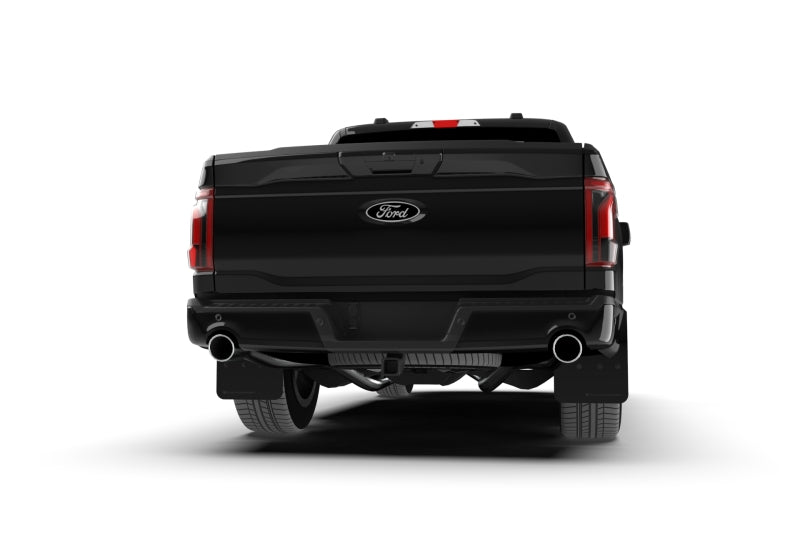 RAL UR Blk Flap/Wht Logo - Rally Armor 21-25 Ford F-150 (Excl. Raptor) Black UR Mud Flap w/White Logo