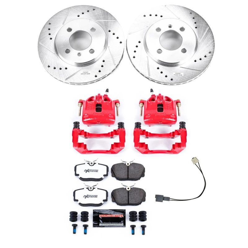 PSB Z26 Street Kit w/Cals - Power Stop 91-92 BMW 318i Front Z26 Street Warrior Brake Kit w/Calipers