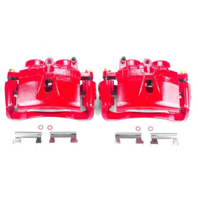PSB Red Calipers - Power Stop 03-19 Chevrolet Express 3500 Front Red Calipers w/Brackets - Pair
