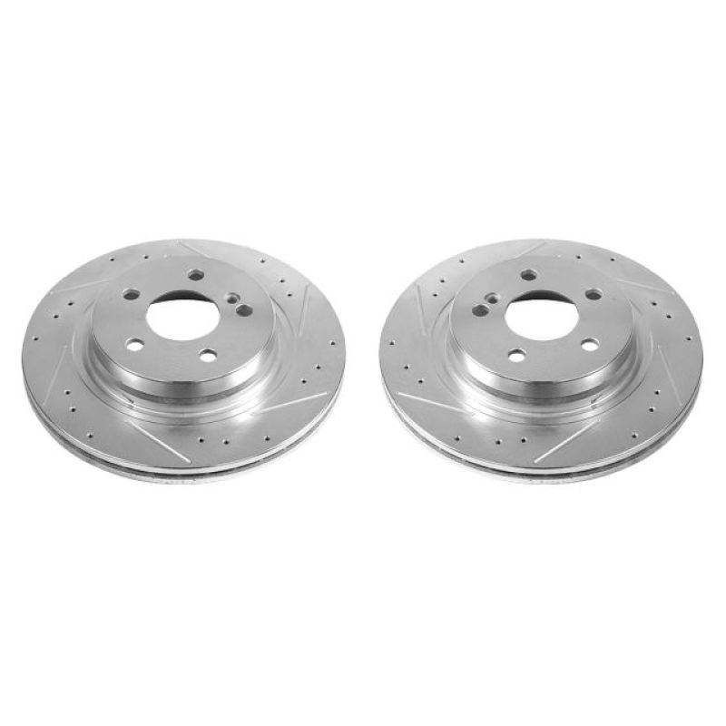 PSB Evolution Drill/Slot Rotor - Power Stop 12-16 Mercedes-Benz C250 Rear Evolution Drilled & Slotted Rotors - Pair