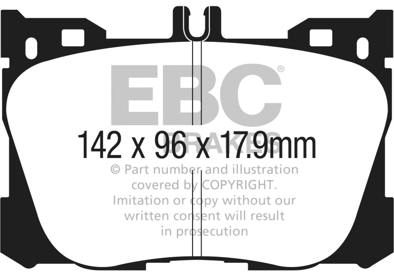EBC Yellowstuff Brake Pad Sets - EBC 2017+ Mercedes-Benz E300 (W213) 2.0L Turbo Yellowstuff Front Brake Pads