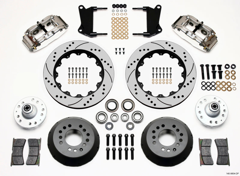 WIL Superlite Brake Kit - Wilwood Narrow Superlite 6R Front Hub Kit 14.00in Drill Pol 67-69 Camaro 64-72 Nova Chevelle