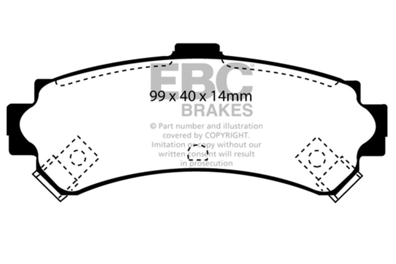 EBC Redstuff Brake Pad Sets - EBC 95-97 Nissan Sentra 1.6 Redstuff Rear Brake Pads