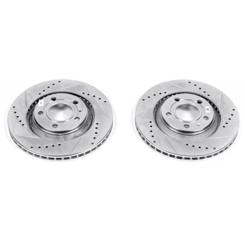 PSB Evolution Drill/Slot Rotor - Power Stop 04-09 Audi S4 Rear Evolution Drilled & Slotted Rotors - Pair