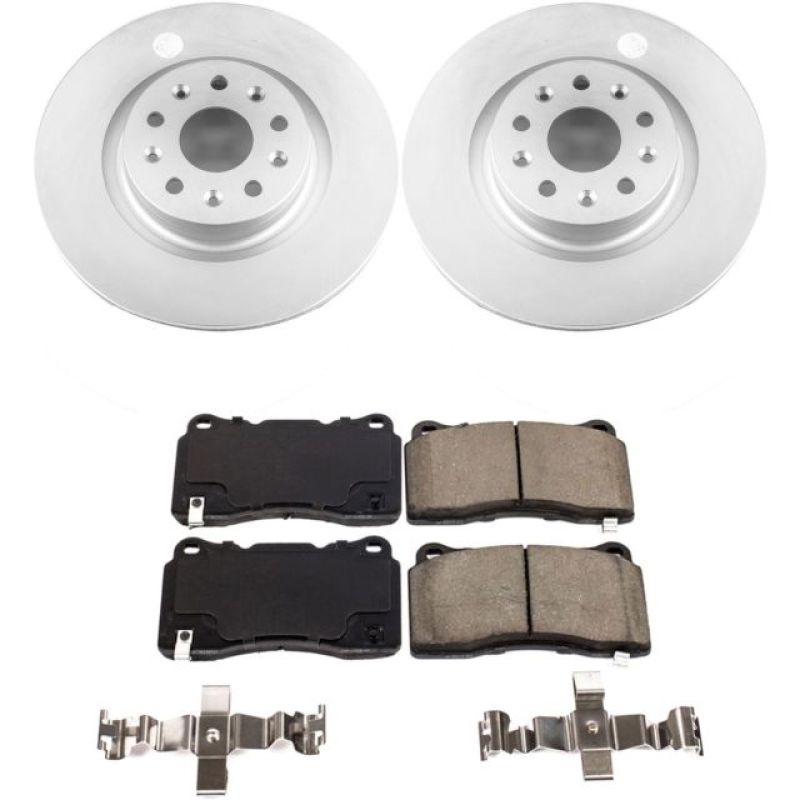 PSB Z17 Evolution Coated Kit - Power Stop 16-17 Cadillac CT6 Front Z17 Evolution Geomet Coated Brake Kit