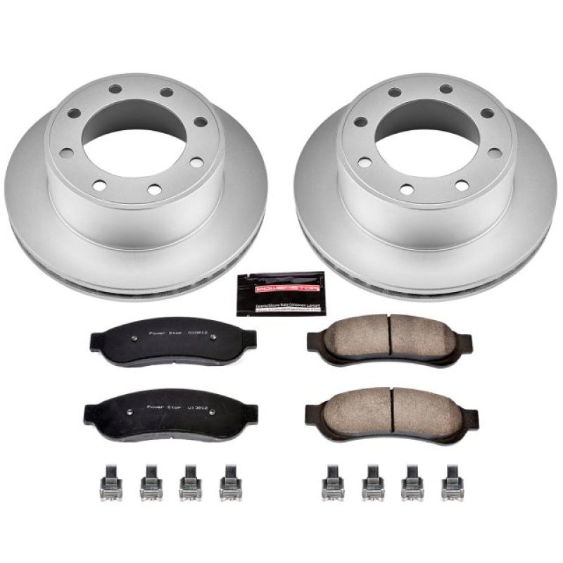 PSB Evolution Coated Rotor - Power Stop 05-07 Ford F-350 Super Duty Rear Z17 Coated Brake Kit