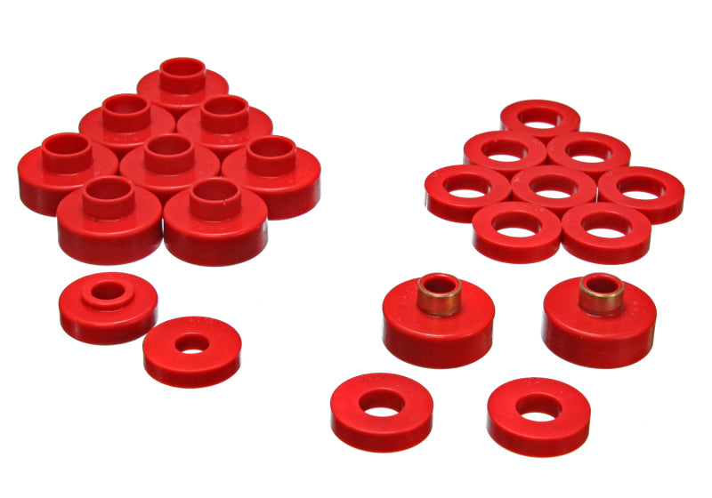 ES Body Mounts - Red - Energy Suspension CJ5-7 Body Mounts - Red