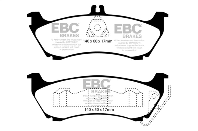 EBC Redstuff Brake Pad Sets - EBC 99-02 Mercedes-Benz M-Class (ML) ML320 3.2 Redstuff Rear Brake Pads