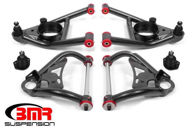 BMR Control Arms - BMR 64-72 A-Body Upper And Lower A-Arm Kit - Black Hammertone
