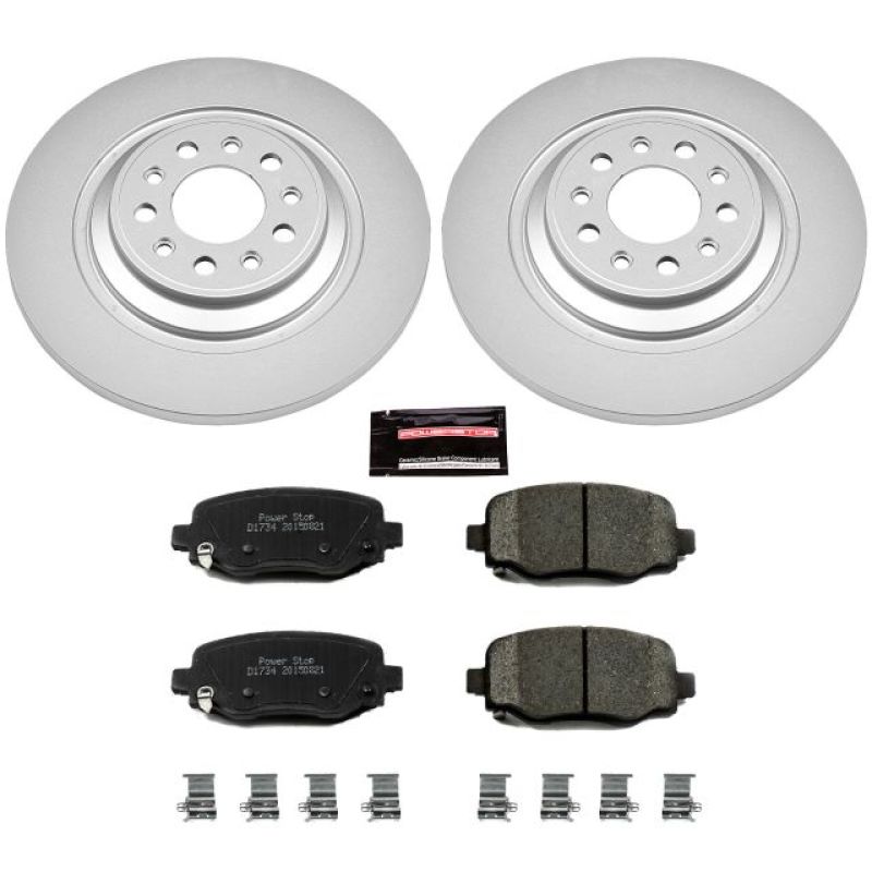 PSB Z17 Evolution Coated Kit - Power Stop 14-19 Jeep Cherokee Rear Z17 Evolution Geomet Coated Brake Kit