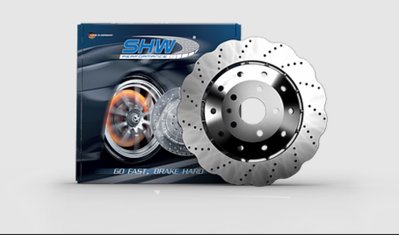 SHW Drill-Dimpl LW Wavy Rotors - SHW 14-20 Audi R8 5.2L (Excl Ceramic Brake) Front Drilled-Dimpled LW Wavy Brake Rotor (4S0615301B)