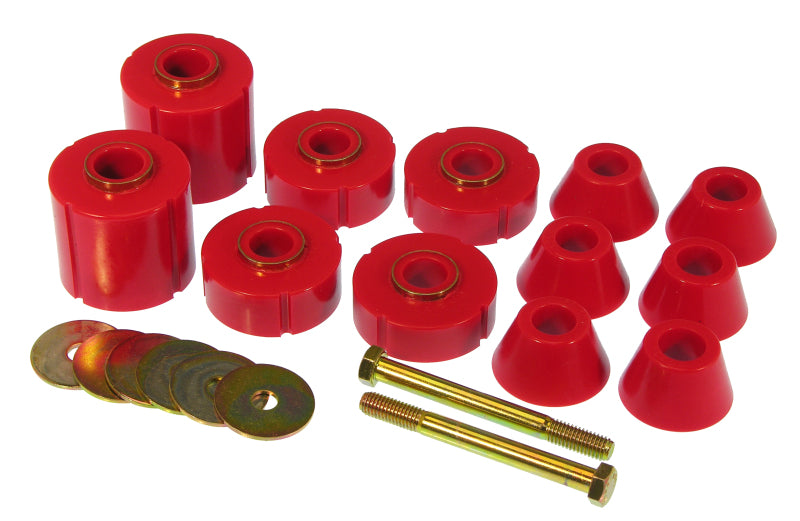 PRO Body/Subframe Bush - Red - Prothane 73-80 GM Body Mount 12 Bushing Kit - Red