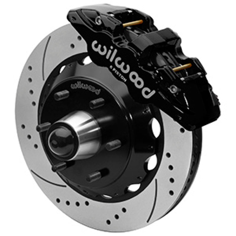 WIL Aero Brake Kit - Wilwood 63-87 C10 CPP Spindle AERO6 Front BBK 14in Drilled/Slotted 6x5.5 BC - Black