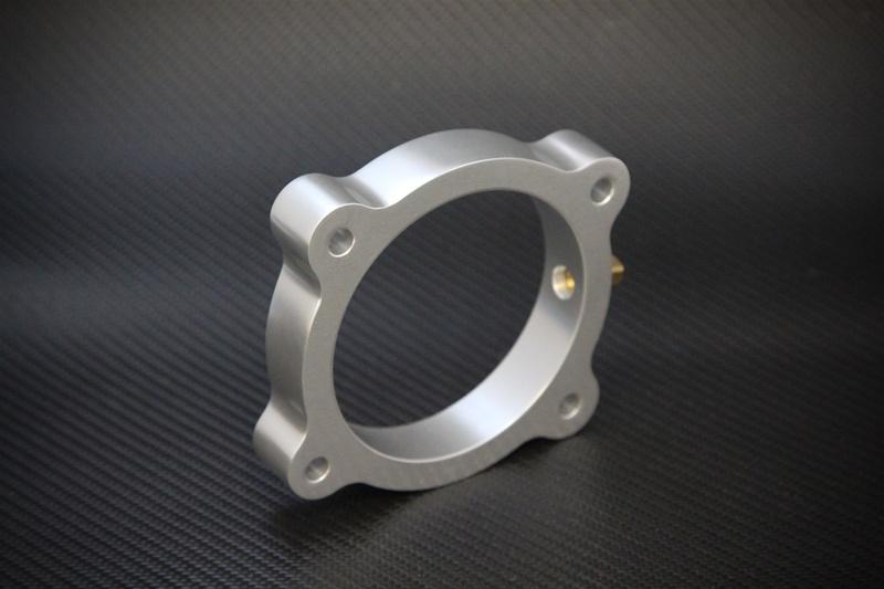 TQS TB Spacer - Silver - Torque Solution Throttle Body Spacer (Silver): Hyundai Genesis V6 3.8L 2013+