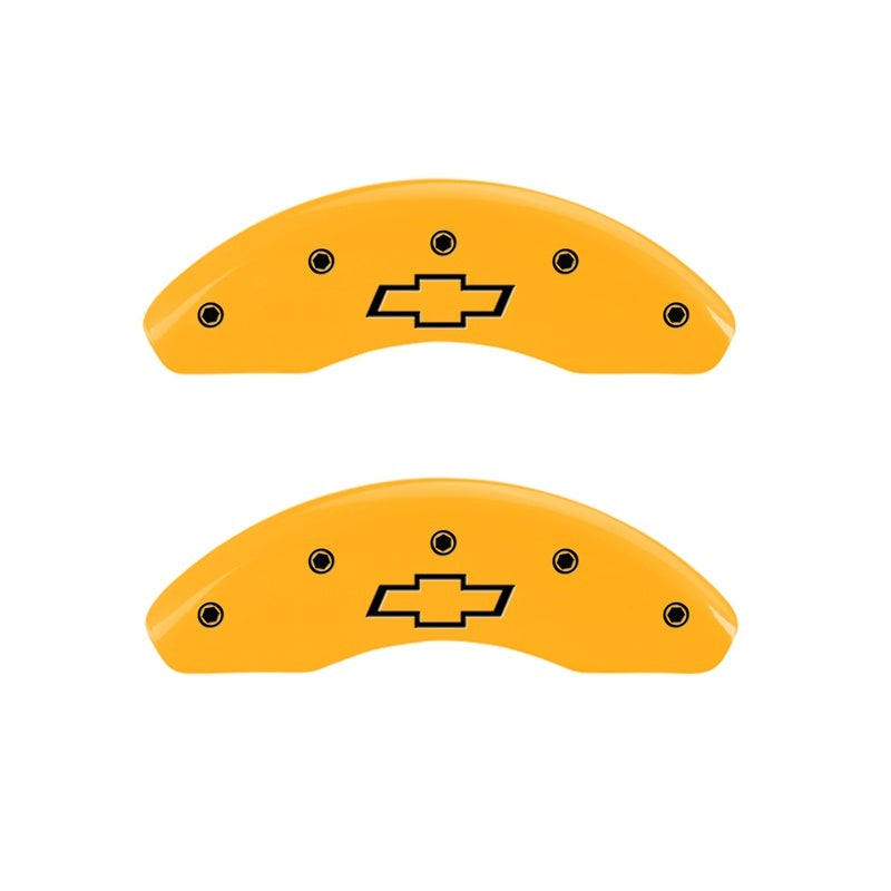 MGP Caliper Covers 2 Logo - MGP 2 Caliper Covers Engraved Front Bowtie Yellow Finish Black Char 1999 Chevrolet Astro