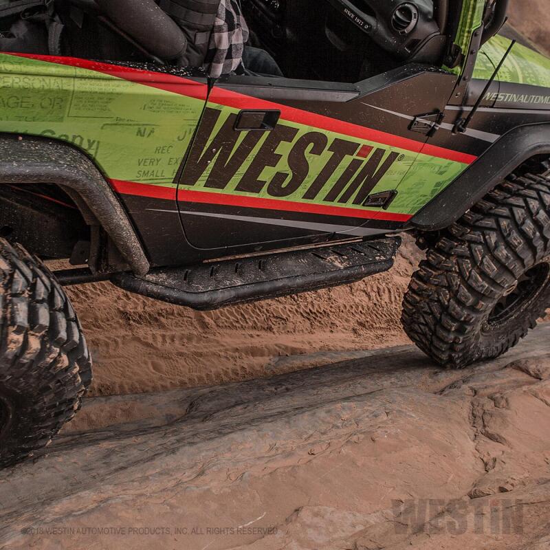 WES Snyper Rock Rail Steps - Westin/Snyper 07-17 Jeep Wrangler Triple Tube Rock Rail Steps - Textured Black