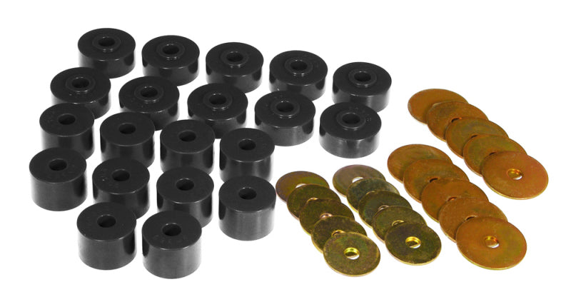 PRO Body/Subframe Bush - Blk - Prothane 85-89 Mitsubishi Montero Body Mount Kit - Black