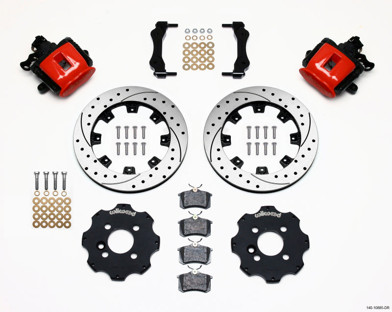 WIL Parking Brake Brake Kit - Wilwood Combination Parking Brake Rear Kit 11.75in Drilled Red Mini Cooper